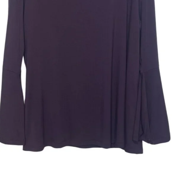 H By Halston Bell Sleeve Top Womens Large Plum Purple - Picture 4 of 8